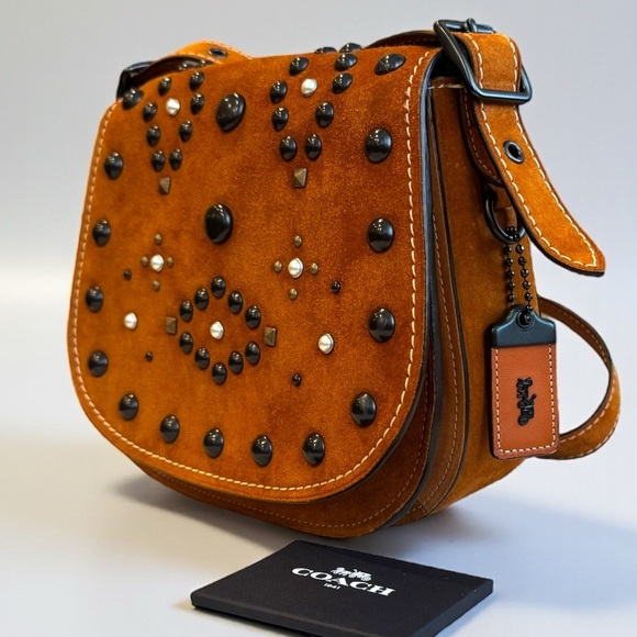COACH 1941 Suede Western Rivet Saddle Bag 23 - Picture 3 of 15